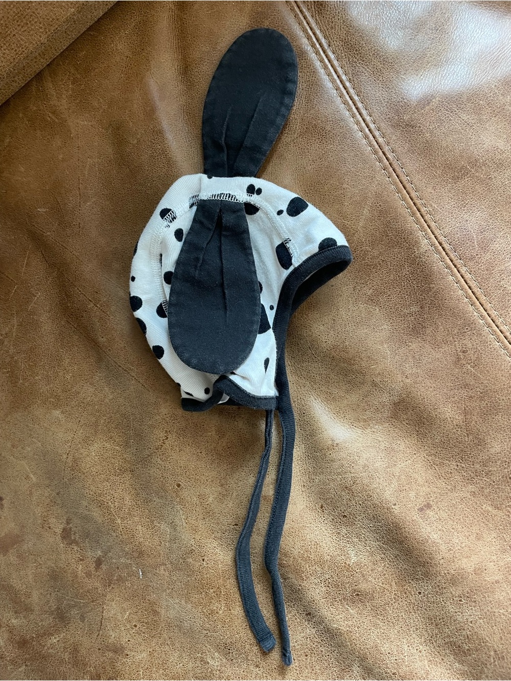 Hanna Andersson Black & White Polka Dot Bunny-Ear Kids Hat